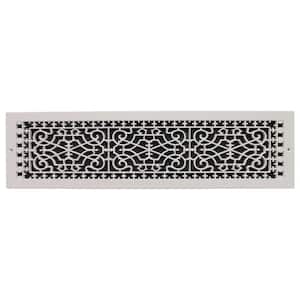 Victorian Base Board 28 in. x 6 in. Opening, 8 in. x 30 in. Overall Size, Polymer Decorative Return Air Grille, White