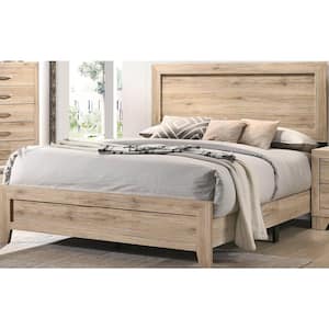 Miquell Brown Wood Frame King Panel Bed