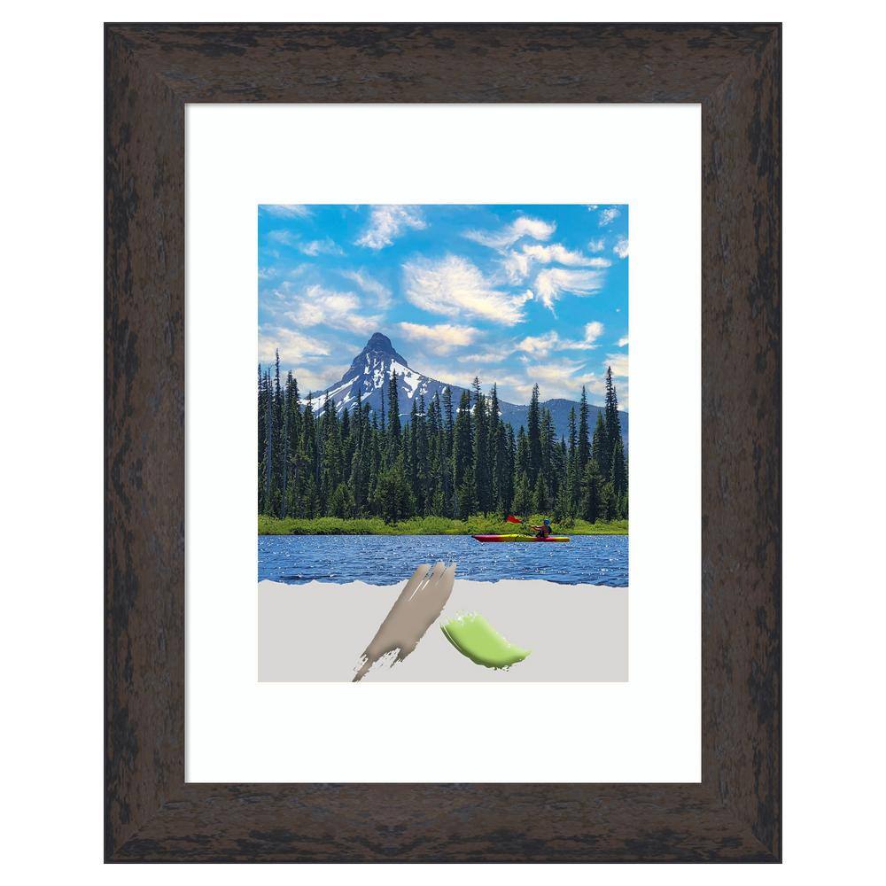 Dappled Black Brown Matte Wood Rectangle Picture Frame