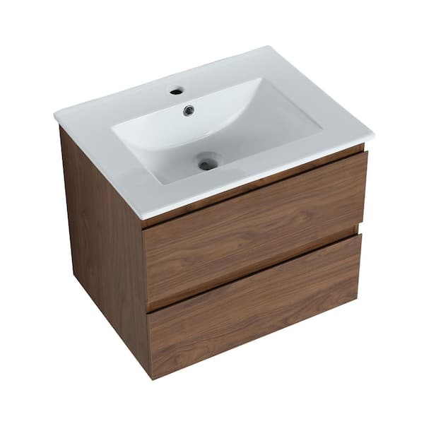 CASAINC 18.3 in. W x 24 in. D x 20.5 in. H in Brown Cabinet with White Top