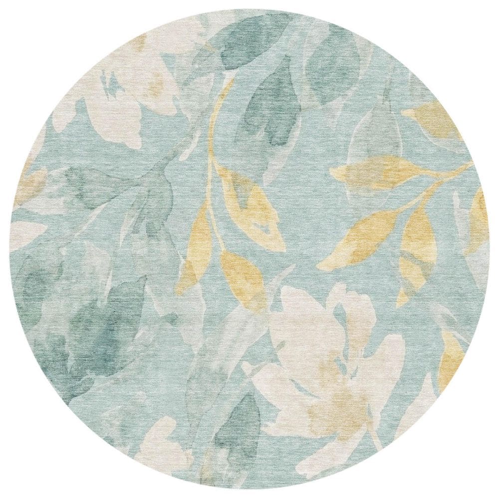 Chantille Machine Washable Indoor/Outdoor Abstract ACN2960 Seafoam 8 ft. x 8 ft. Round Rug price history on PriceWatchPro