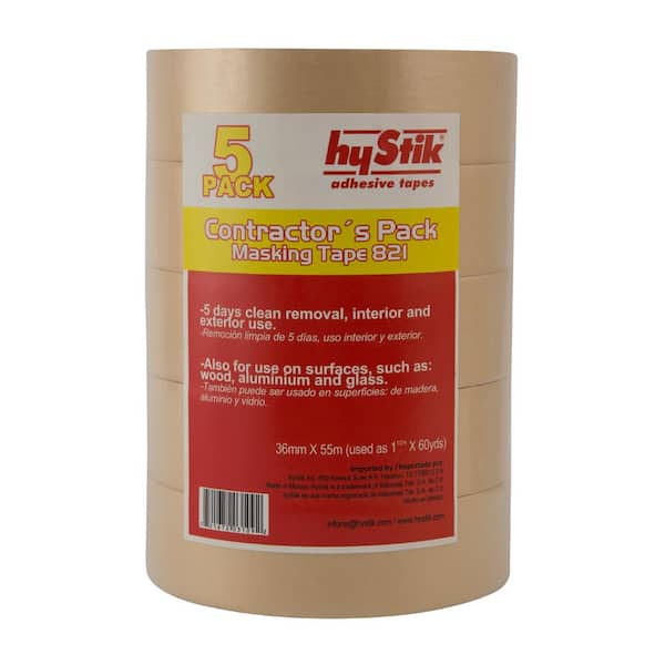 hyStik 1-1/2 in. x 60 yds. Contractor's Grade Painting Masking Tape (5-Pack)
