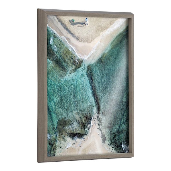 Kate and Laurel Blake "Poipu Beach" by Rachel Dowd Framed Glass Art Print 18 in. x 24 in.