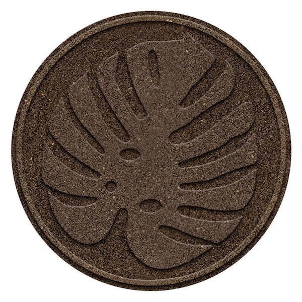 Envirotile 18 in. x 18 in. Brown Leaf Recycled Rubber Stepping Stone (Pack of 4)