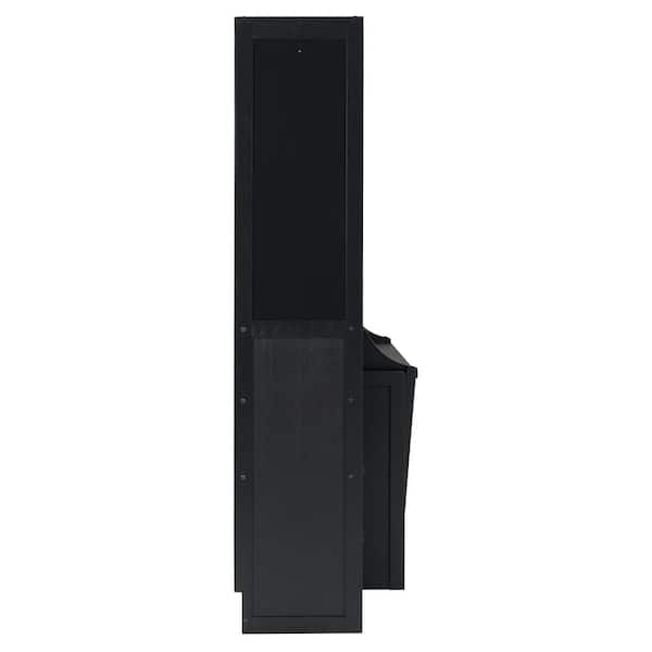 Polibi Black Wood Frame Queen Size Murphy Bed with Closet RS35