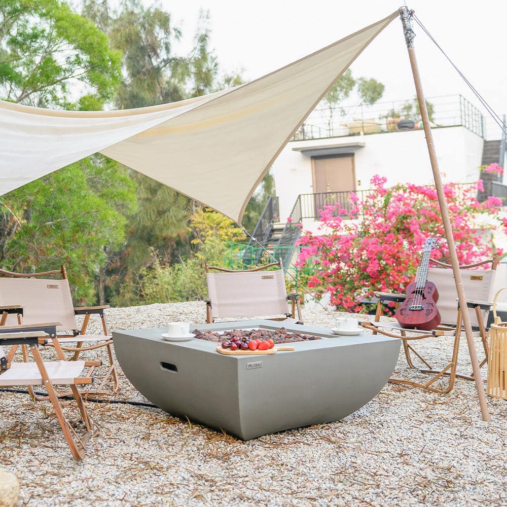 Gray 37" Free-Standing Gas Fire Pit Table