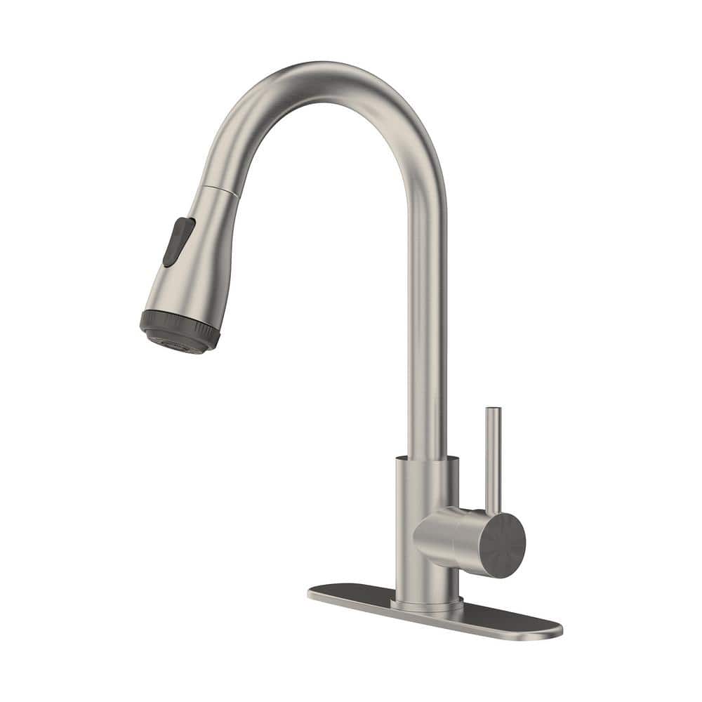 Single Handle Pull-Down Sprayer Kitchen Faucet Touchless Sensor with Deck P
