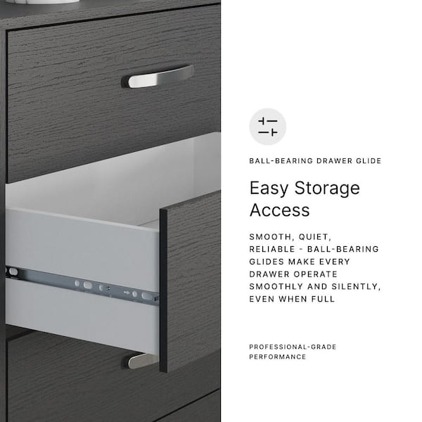 Signature DESIGN BY ASHLEY Finch Black 6 Drawer 59 in. Dresser