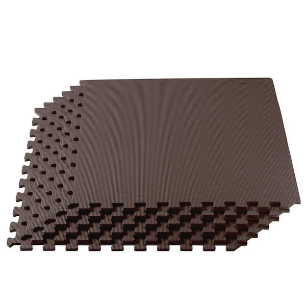 We Sell Mats Brown 24 in. W x 24 in. L x 1/2 in. Thick Multipurpose EVA Foam Exercise/Gym Tiles (12 tiles/pack) (48 sq. ft.)