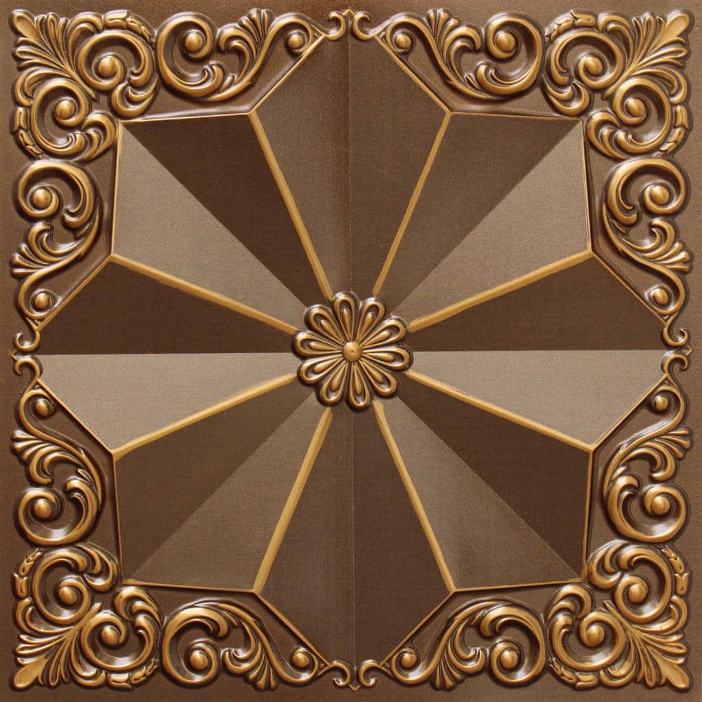 Falkirk Perth Antique Gold 2 ft. x 2 ft. Decorative Rustic Glue Up or Lay In Ceiling Tile (200 sq. ft./case) price history on PriceWatchPro