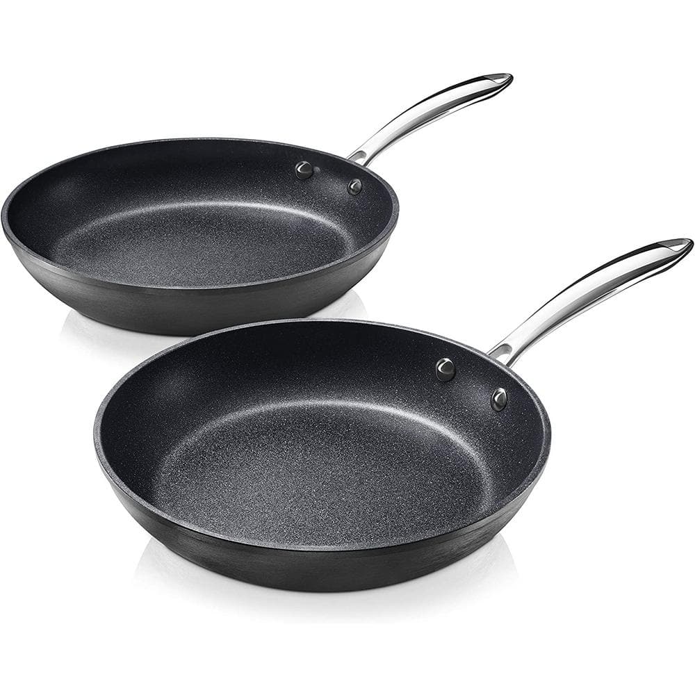 GRANITESTONE Professional 2-Piece Aluminum Ultra-Nonstick Hard Anodized  Diamond Infused Fry Pan Set (10 in. and 11.5 in.) 2638 - The Home Depot