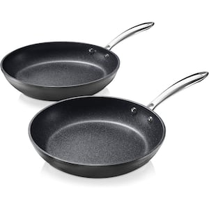 Professional 2-Piece Aluminum Ultra-Nonstick Hard Anodized Diamond Infused Fry Pan Set (10 in. and 11.5 in.)