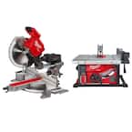 M18 FUEL 18-Volt Lithium-Ion Brushless 12 in. Cordless Dual Bevel Sliding Compound Miter Saw with 8-1/4 in. Table Saw