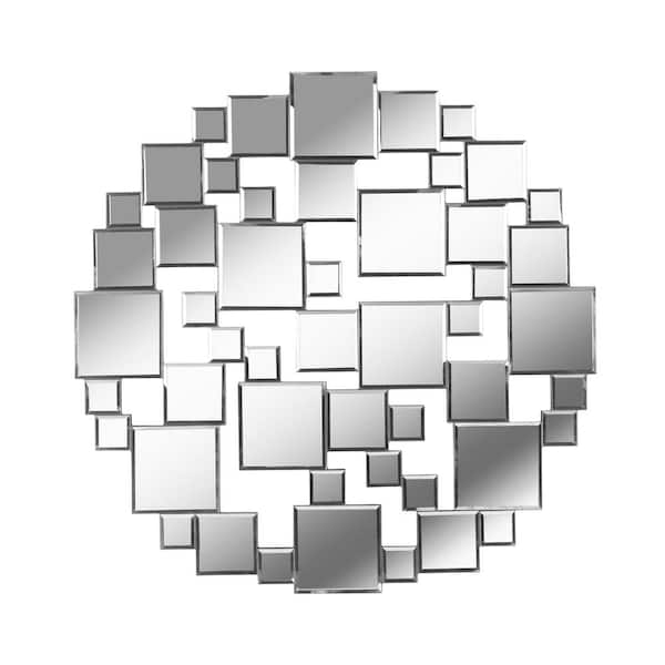 Manor Brook Laguna 31.5 in. x 31.5 in. Casual Circle Frameless Silver Wall Mirror