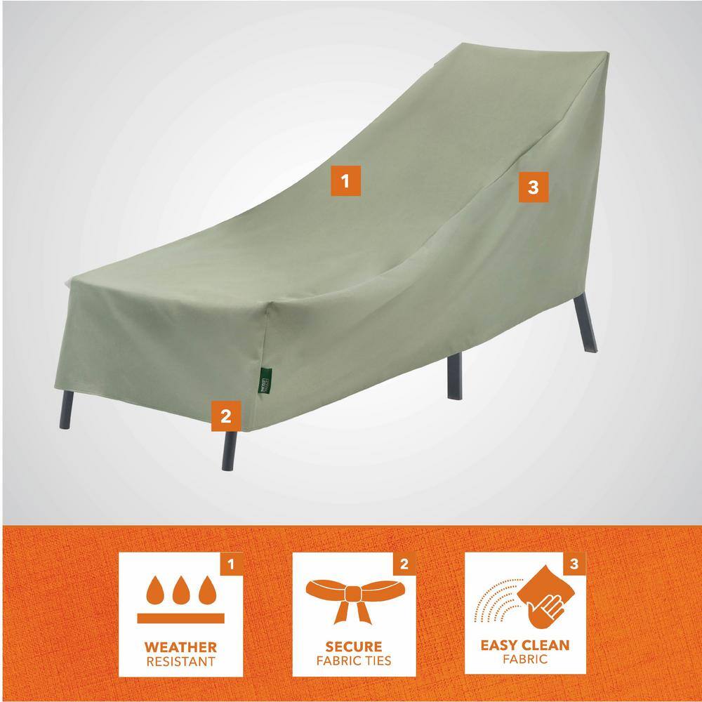 Sage Green Weather-Resistant Patio Chaise Lounge Cover, 76" x 27" x 30"
