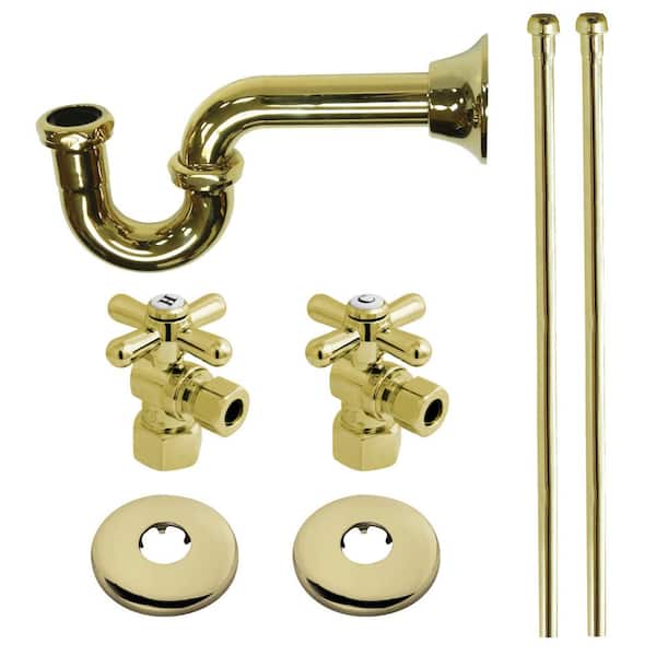 Trimscape Traditional Plumbing Supply Kit Combo 1-1/4 in. Brass with P- Trap in Polished Brass