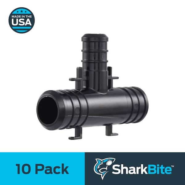 SharkBite 3/4 in. PEX Barb x 3/4 in. PEX Barb x 1/2 in. PEX Barb Plastic Reducing Tee Fitting (10-Pack)