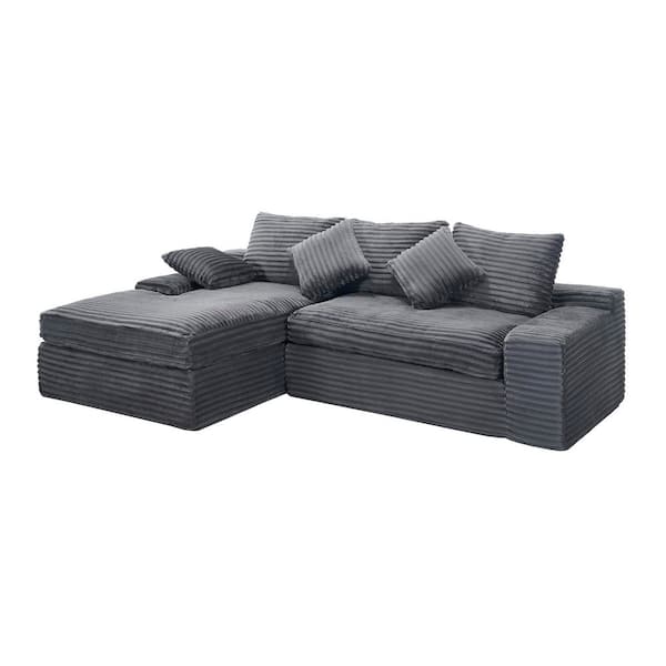 Seafuloy 4-Seats Modular Sectional 98 in. W Armless Fabric L