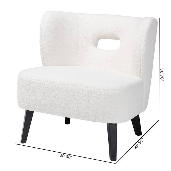 Baxton Studio Naara Ivory and Black Accent Chair 220 12864 HD