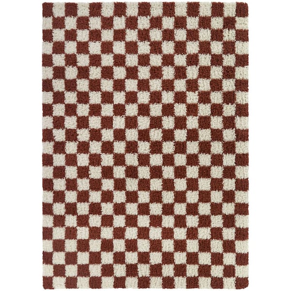 Mackie Rust 7 ft. 10 in. x 10 ft. Checkered Area Rug