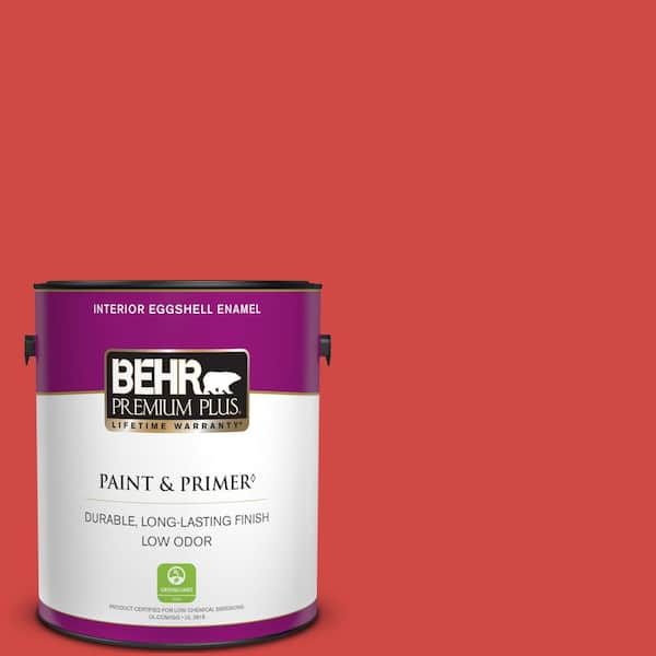 BEHR PREMIUM PLUS 1 gal. #P170-6 Race Car Stripe Eggshell Enamel Low Odor Interior Paint & Primer