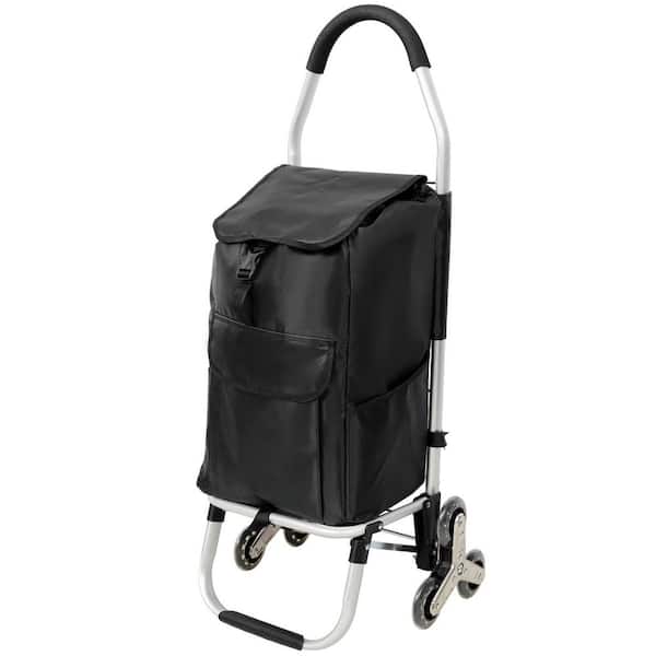 Avex 88 lb. Capacity Hand Truck Foldable Shopping Cart with Stainless Steel Triangular Wheels