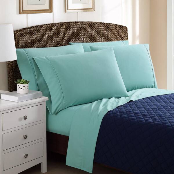 Unbranded 6-Piece Solid Turquoise Queen Sheet Sets