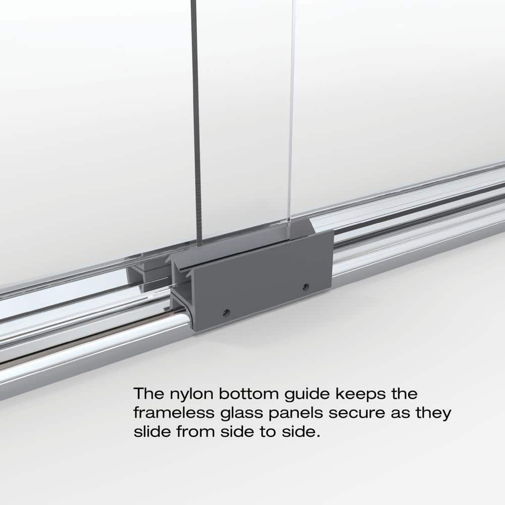Classic 60" Chrome Semi-Frameless Sliding Shower Door