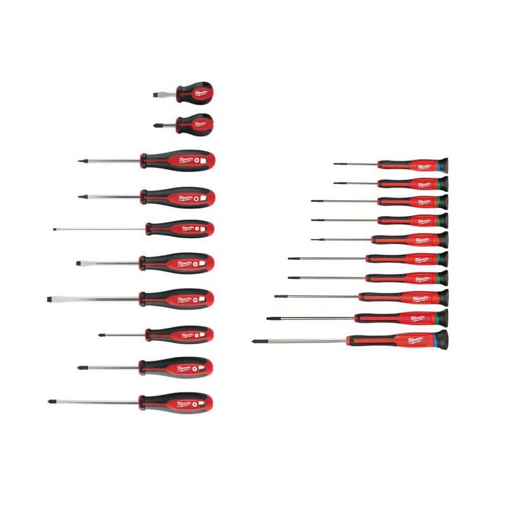 Milwaukee Screwdriver Set with Precision Screwdriver Set (20-Piece)