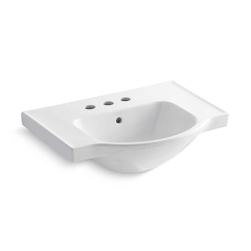 KOHLER Veer 24 In Vitreous China Pedestal Sink Basin In White R5248 4   White Kohler Pedestal Sinks R5248 4 0 64 1000 