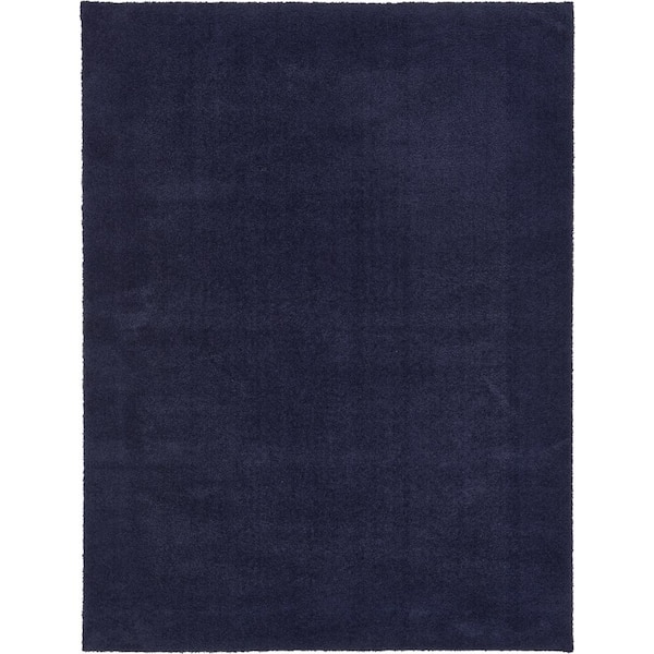 Unique Loom Studio Solid Shag Midnight Blue 9' 0 x 12' 0 Area Rug