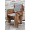 Outdoor Interiors Stackable Wicker and Eucalyptus Outdoor Dining Chair 21090GR