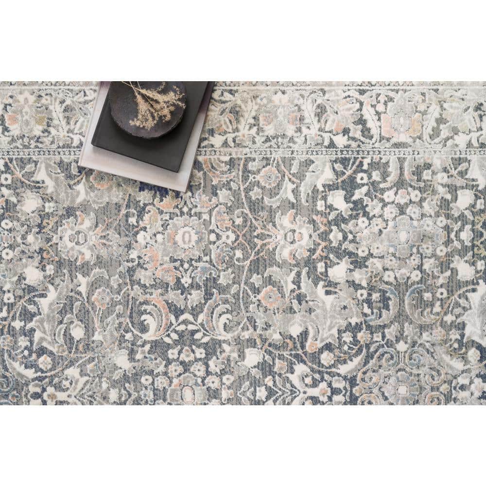 Lucia Gray and Mist Rectangular Stain-Resistant Rug