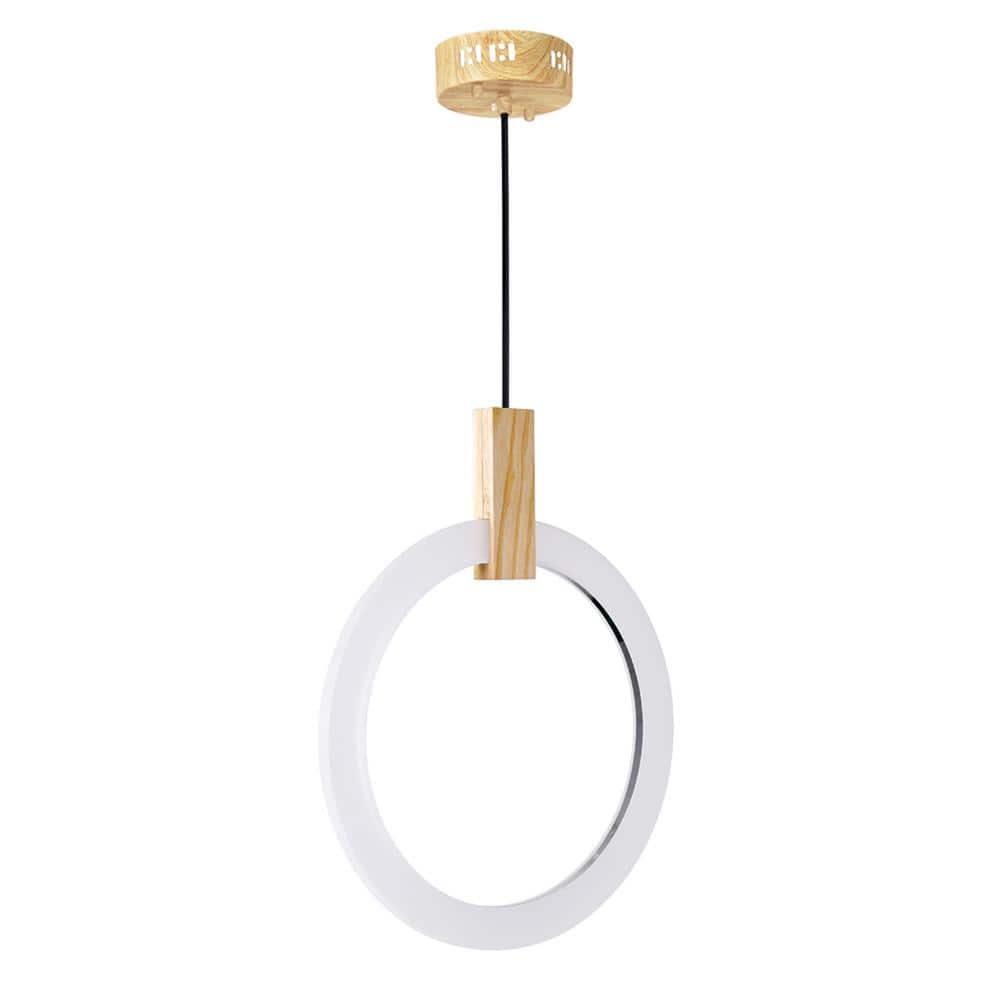 Anello White Oak and Frosted Acrylic LED Pendant Light
