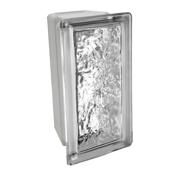 Seves Cortina 4 in. Thick Series 4 x 8 x 4 in. Allbend 22.5° (6-Pack) Ice Pattern Glass Block (Actual 3.88 x 7.75 x 3.88 in.)