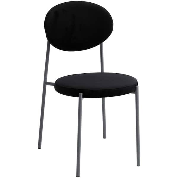 Leisuremod Euston Black Velvet Dining Chair