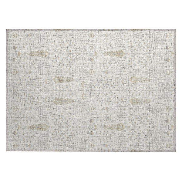 Chantille Machine Washable Indoor/Outdoor Abstract ACN3118 Ivory 2 ft. x 3 ft. Accent Rug