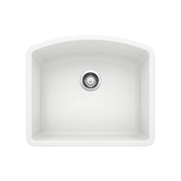 Blanco DIAMOND 24 in. Undermount Single Bowl White Granite Composite Kitchen Sink