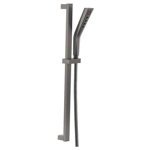 Delta 3-Spray Patterns 1.75 GPM 1.81 in. Wall Mount Handheld Shower Head with H2Okinetic in Lumicoat Black Stainless