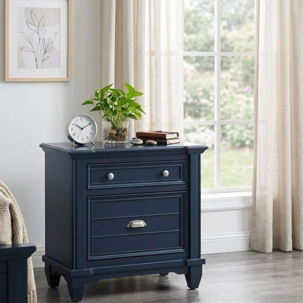 William's Home Furnishing Georgiana Slate Blue 2 Drawers 30 in. W