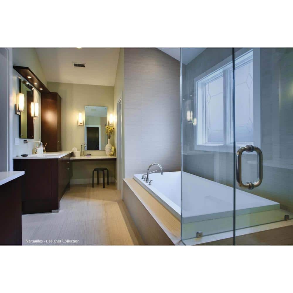 Versailles 72'' x 36'' White Acrylic Drop-In Bathtub with Jets