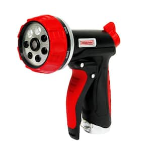 7-Pattern Garden Hose Spray Nozzle with Front Trigger Grip, Threaded Connection Fits Standard Garden Hose