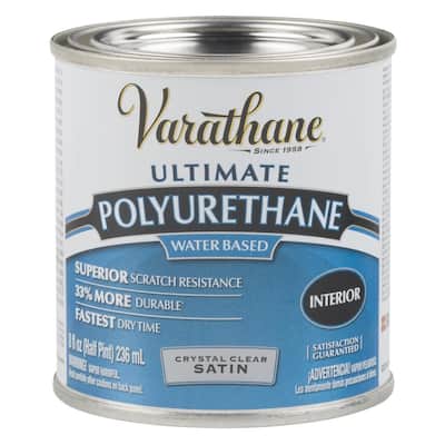 8 oz. Clear Satin Water-Based Interior Polyurethane (4-Pack)