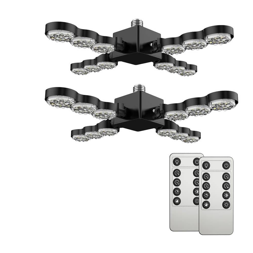 80-Watt 8000 Lumen Black High PPFD Full Spectrum E26 Base Plant Grow Light, Remote Timer Dimmable Folding Wings 2-Pack price history on PriceWatchPro