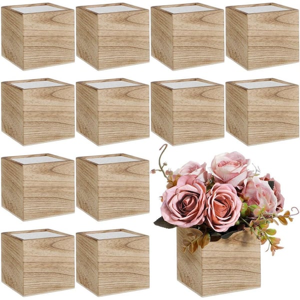 5 in. L x 5 in. W x 5 in. H 12 qts. Rustic Square Brown Indoor