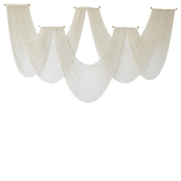 77.4 in. x 43.3 in. Large Ivory Cotton Macrame Wall Hanging-Modern Geometric Decor