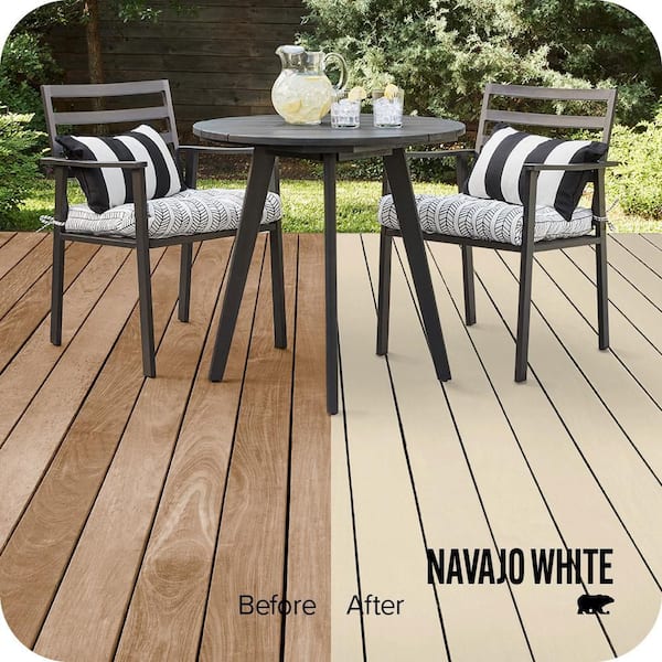 1 qt. #22 Navajo White Solid Color Waterproofing Exterior Wood Stain and Sealer