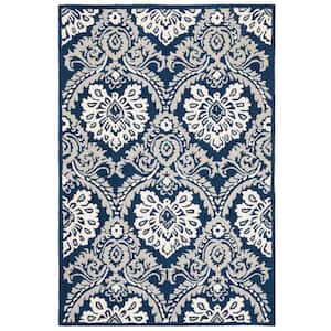 Blossom Navy/Ivory 4 ft. x 6 ft. Floral Area Rug