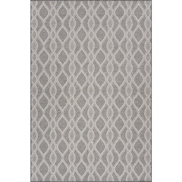 Avianne Coastal Grey 8 ft. x 10 ft. Outdoor Area Rug