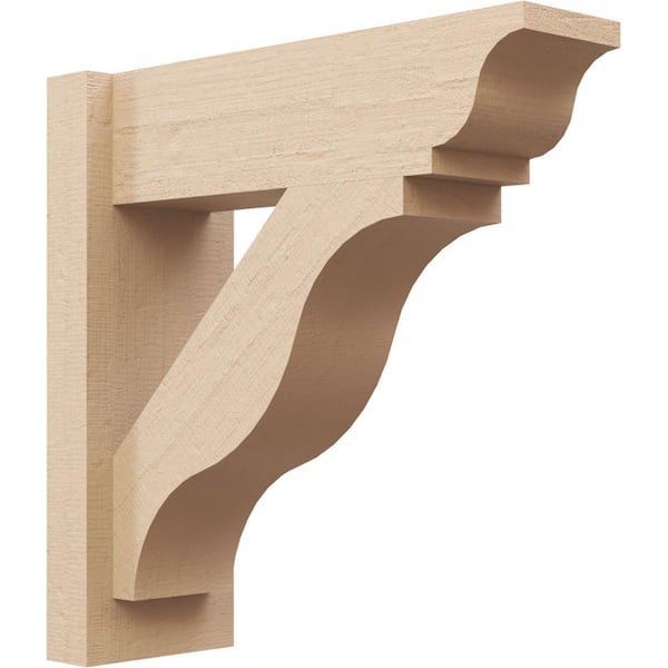 Ekena Millwork 6 in. x 18 in. x 18 in. Funston Traditional Rough Cedar Woodgrain Timberthane Polyurethane Outlooker, Primed Tan